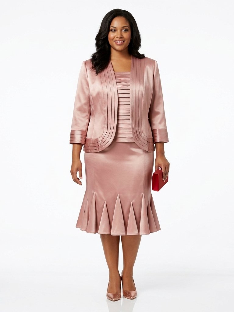 Js Collections 3 Piece Satin Mother Of The Bride Suit New- Sz. 16